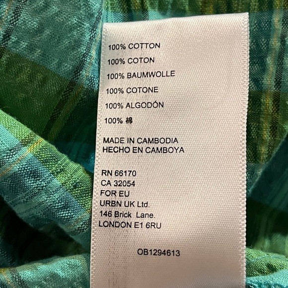 URBAN OUTFITTERS Green Plaid Pleated Skirt Sz S NWT - Picture 4 of 4